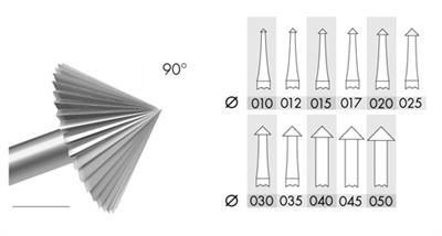 P 90° Steel Cone Burs