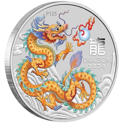 Coloured Dragons Silver 1oz Coins