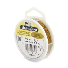 Beadalon 19 Satin Gold 0.46mm 9.2m