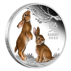 Fine Silver Coin Coloured Rabbit 2023 1oz