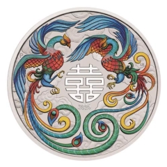 Fine Silver Coin Myths & Legends Double Phoenix Coloured Viv