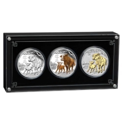 Fine Silver Coin Lunar 3 Coin Proof Set Ox 2021