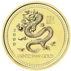 Fine Gold Coin - 1/10oz Australian Lunar Dragon 2000