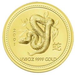Fine Gold Coin - 1/10oz Australian Lunar Snake 2001