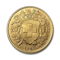 900 Gold Coin - Swiss 20 Franc 0.1867oz FGW