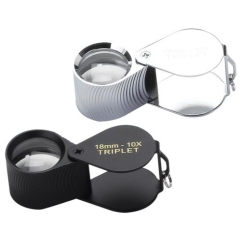 Loupe Triplet 18mm - 10x Diamond Cut Black