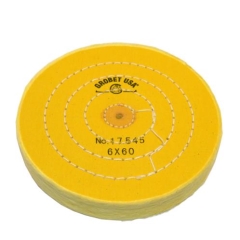 Muslin Buff 6" x 60 Yellow Stitched