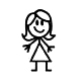Stamp B/Smith 7mm - Auntie Stick Figure